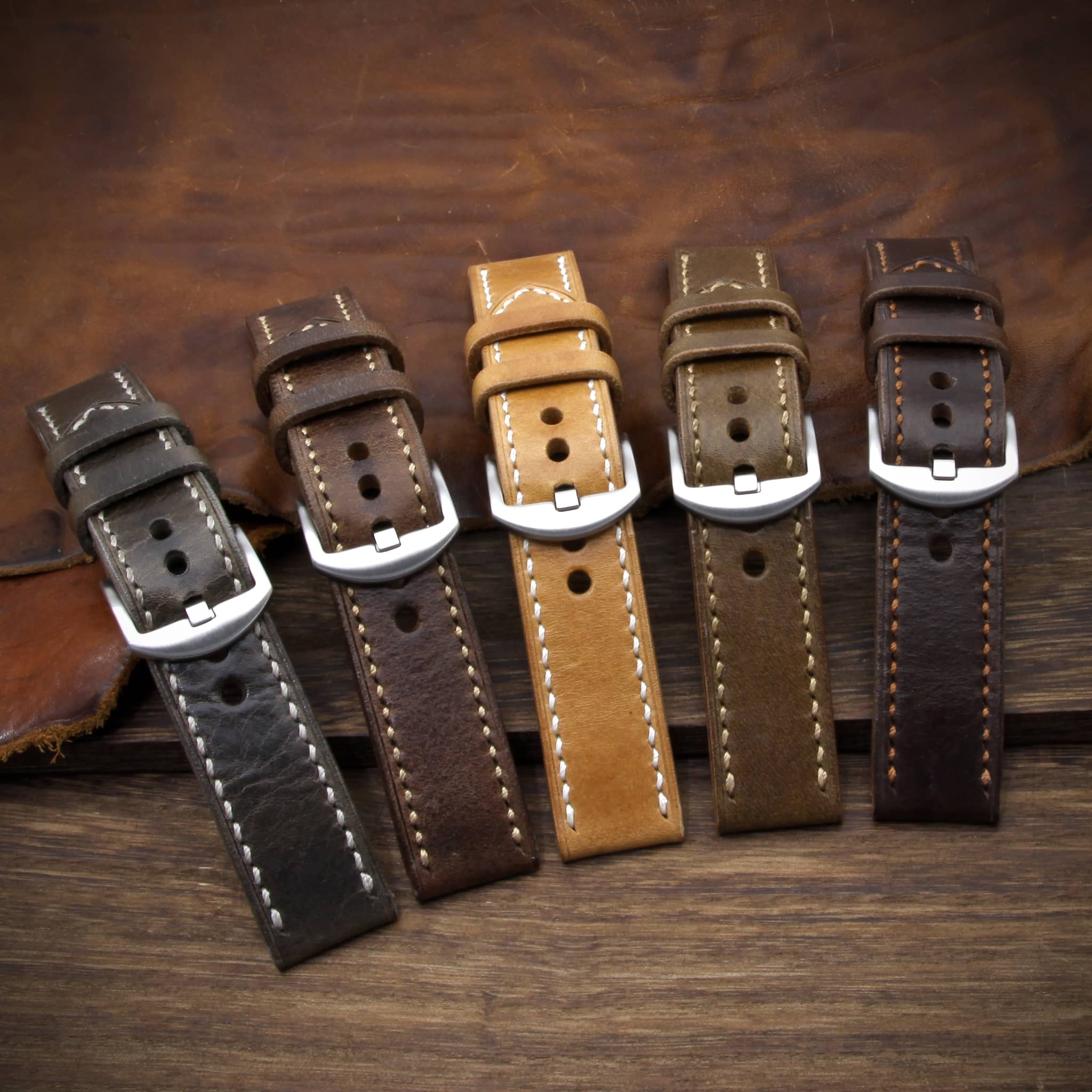 Leather watch strap styles sale