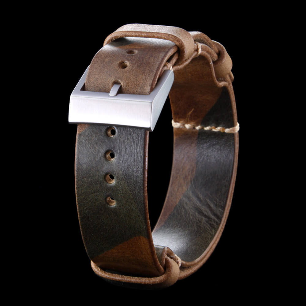 Full grain leather nato on sale strap